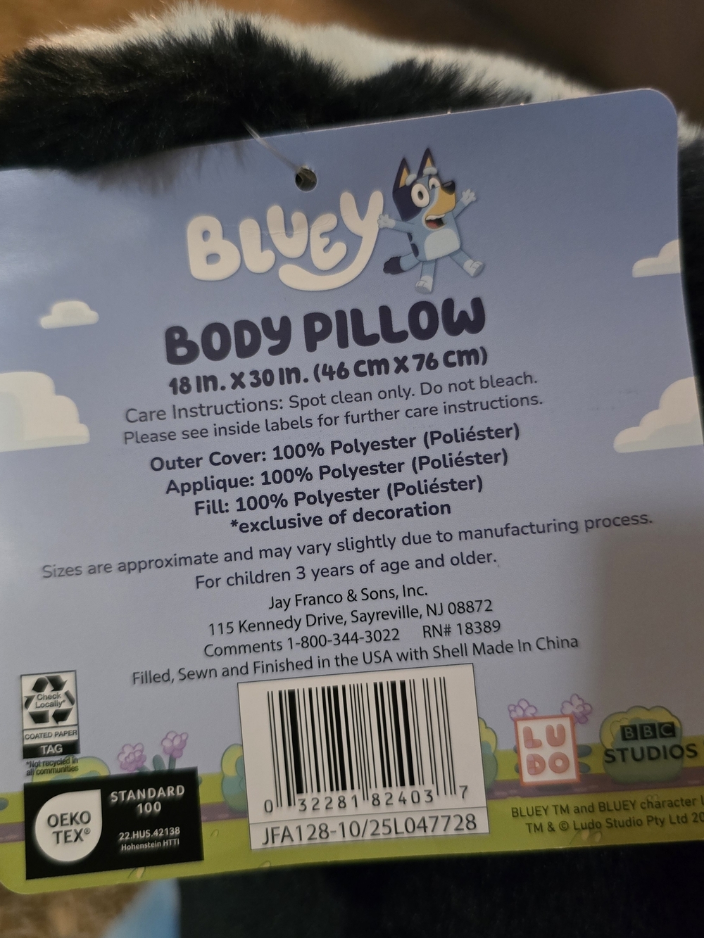 Bluey Plush Face Body Pillow 18"x30" Super Soft Plush Gift New - Picture 6 of 6